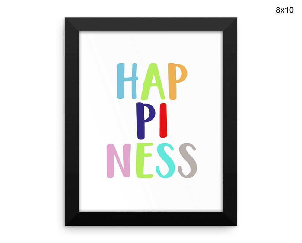 Happiness Print, Beautiful Wall Art with Frame and Canvas options available Nursery Decor