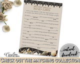 Mad Libs Game in Seashells And Pearls Bridal Shower Brown And Beige Theme, bride groom, sea shell shower, instant download, pdf jpg - 65924 - Digital Product
