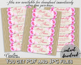 Pink And Beige Roses On Wood Bridal Shower Theme: Bottle Labels - last fling, plank shower, party plan, party planning, party stuff - B9MAI - Digital Product