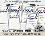 Navy Blue Nautical Anchor Flowers Bridal Shower Theme: Rehearsal Dinner Invitation Editable - editable bridal, customizable files - 87BSZ - Digital Product