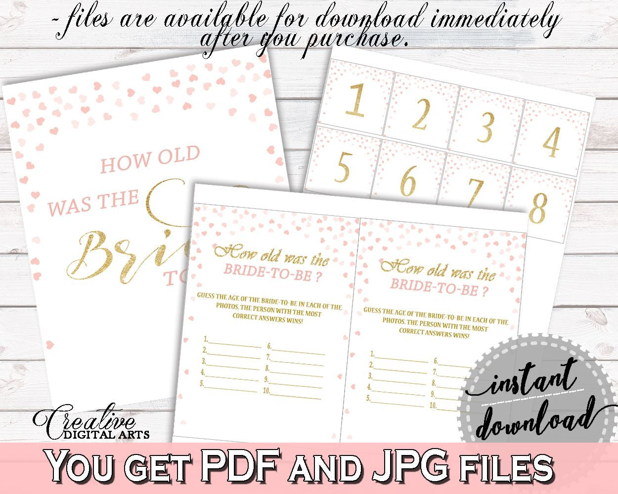 How Old Was The Bride To Be Bridal Shower How Old Was The Bride To Be Pink And Gold Bridal Shower How Old Was The Bride To Be Bridal XZCNH - Digital Product