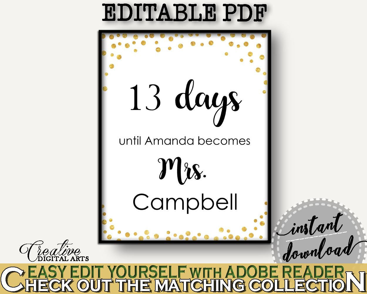 Days Until Becomes Bridal Shower Days Until Becomes Confetti Bridal Shower Days Until Becomes Bridal Shower Confetti Days Until CZXE5 - Digital Product