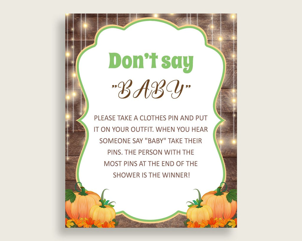 Dont Say Baby Baby Shower Dont Say Baby Autumn Baby Shower Dont Say Baby Baby Shower Autumn Dont Say Baby Brown Orange prints 0QDR3 - Digital Product