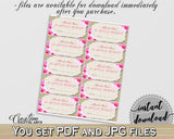 Raffle Ticket in Roses On Wood Bridal Shower Pink And Beige Theme, contest, pink roses shower, digital download, instant download - B9MAI - Digital Product