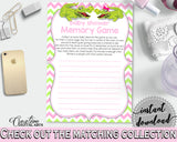 Baby Shower MEMORY game with green alligator and pink color theme, instant download - ap001