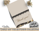 Seashells And Pearls Bridal Shower Thank You Card in Brown And Beige, recognition, beige bridal, party décor, party supplies, prints - 65924 - Digital Product