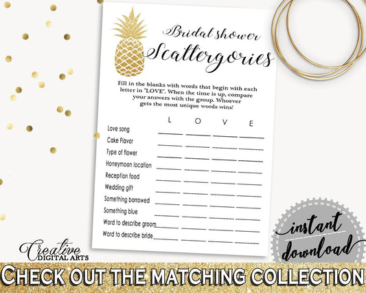 Scattergories Game Bridal Shower Scattergories Game Pineapple Bridal Shower Scattergories Game Bridal Shower Pineapple Scattergories 86GZU - Digital Product