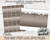 Brown And Silver Traditional Lace Bridal Shower Theme: Hershey Mini And Standard Wrappers - candy labels, customizable files - Z2DRE - Digital Product
