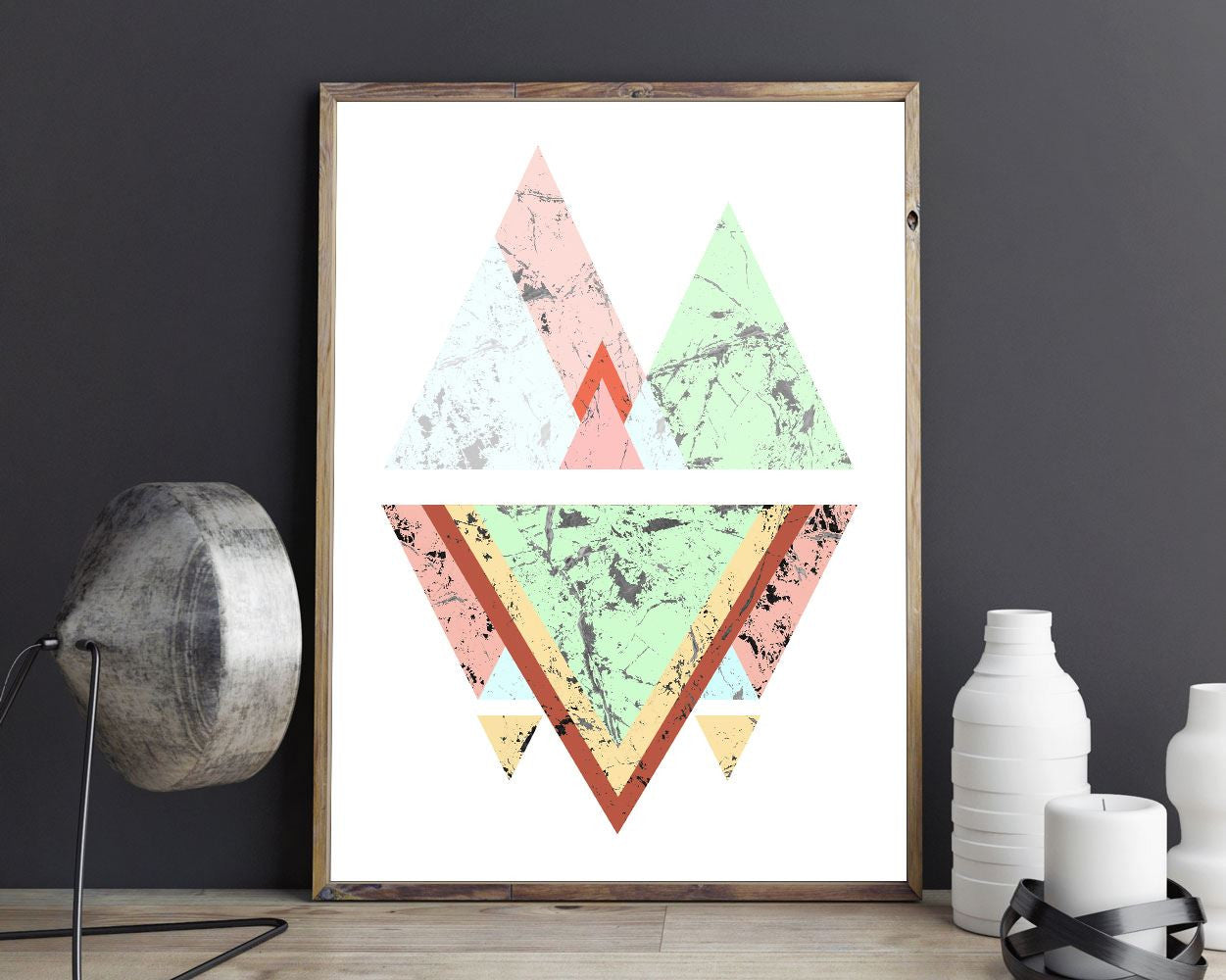 Pastel Prints Wall Art Triangle Digital Download Pastel Abstract Art Triangle Abstract Print Pastel Instant Download Triangle Frame And - Digital Download