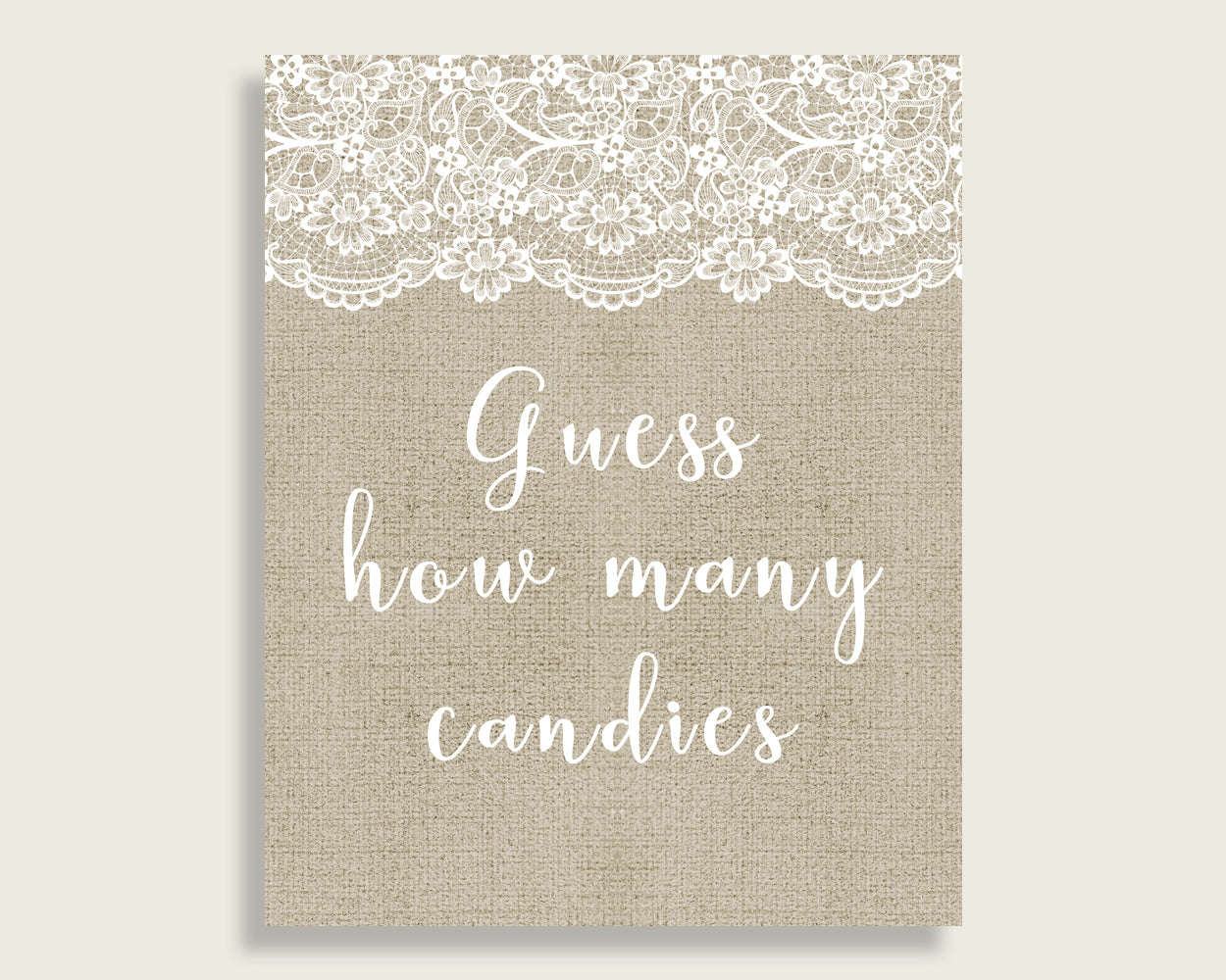 Candy Guessing Game Bridal Shower Candy Guessing Game Burlap And Lace Bridal Shower Candy Guessing Game Bridal Shower Burlap And Lace NR0BX