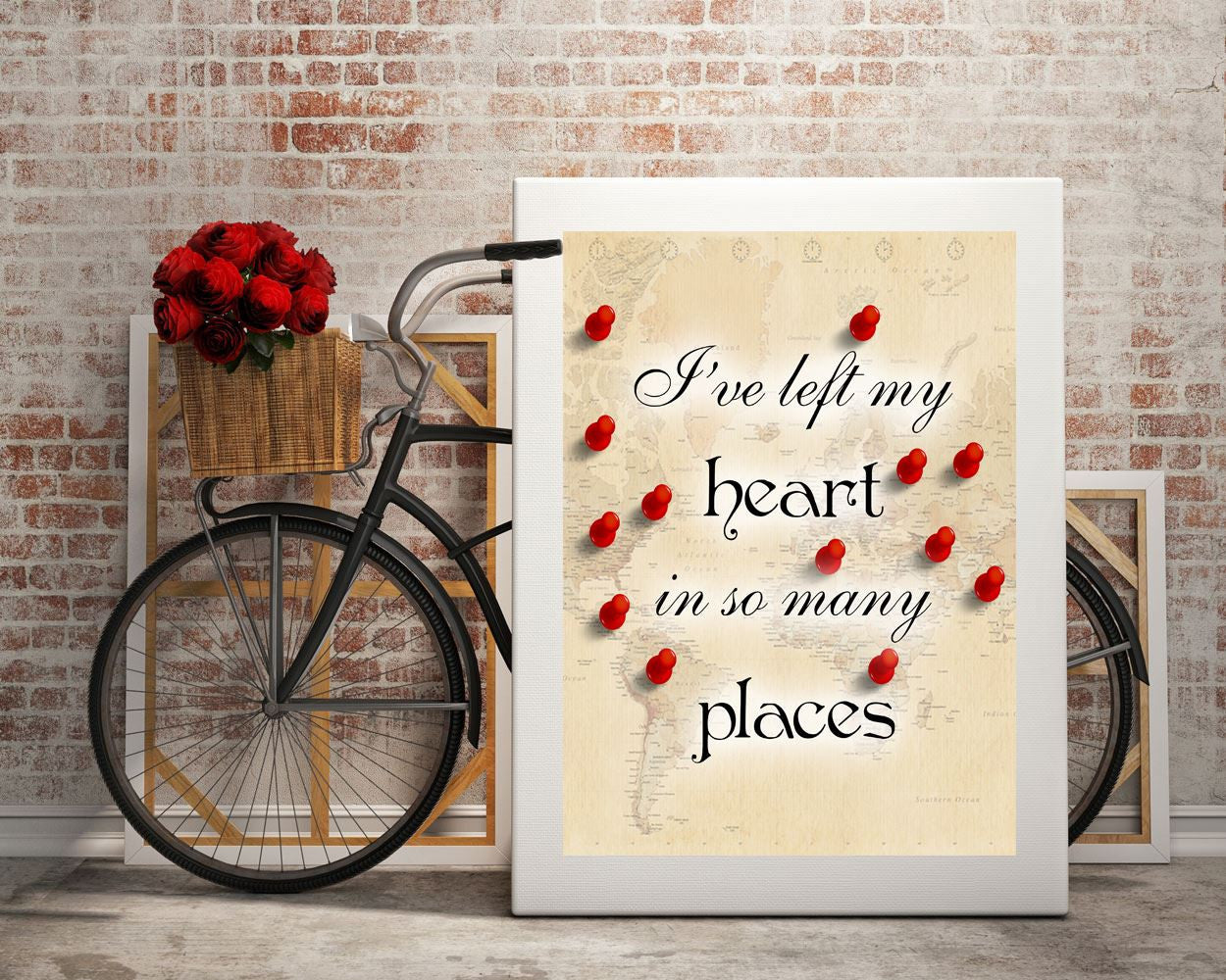 Wall Art Travelling Digital Print Traveller Poster Art Travelling Wall Art Print Traveller  Wall Decor Travelling map travel travel heart - Digital Download