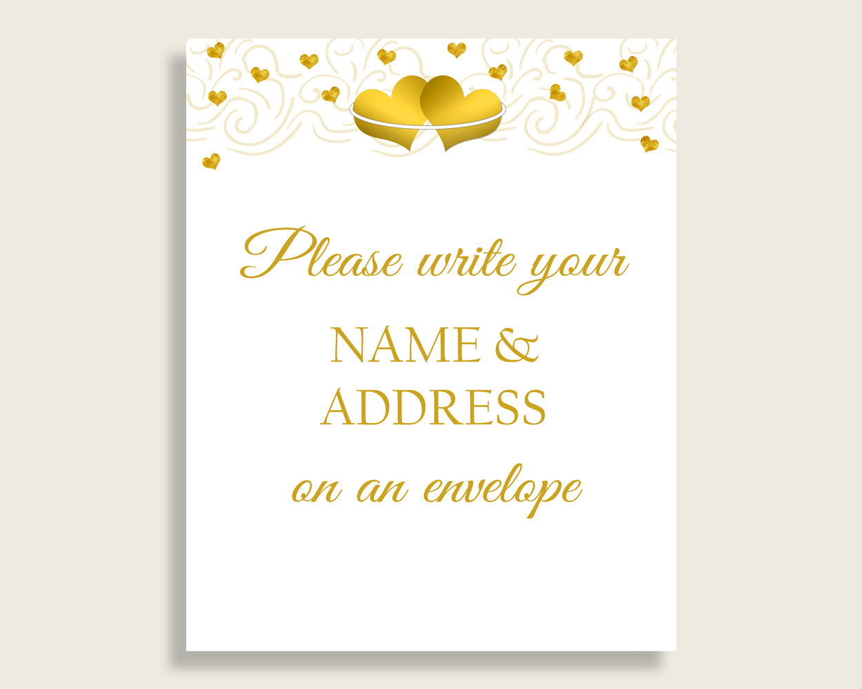 Addressing Sign Bridal Shower Addressing Sign Gold Hearts Bridal Shower Addressing Sign Bridal Shower Gold Hearts Addressing Sign 6GQOT