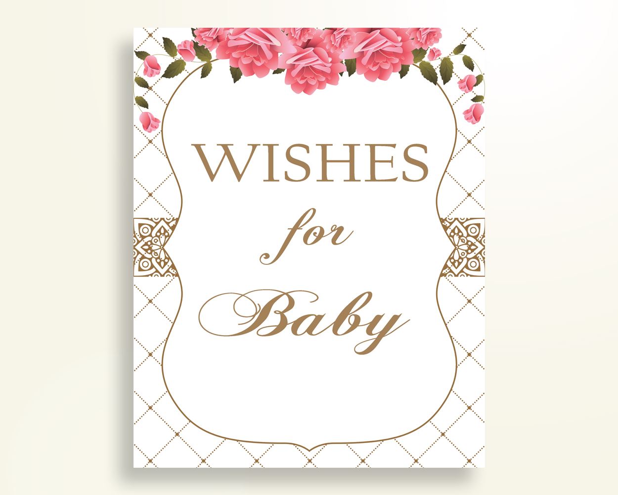 Wishes For Baby Baby Shower Wishes For Baby Roses Baby Shower Wishes For Baby Baby Shower Roses Wishes For Baby Pink White prints U3FPX - Digital Product