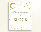 Sign A Block Baby Shower Decorate A Block Stars Baby Shower Sign A Block Baby Shower Stars Decorate A Block Gold White party décor RKA6V - Digital Product