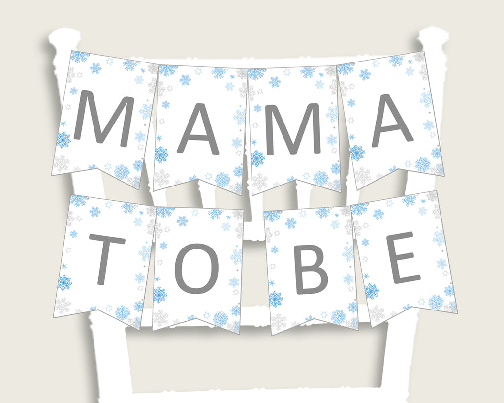 Chair Banner Baby Shower Chair Banner Snowflake Baby Shower Chair Banner Blue Gray Baby Shower Snowflake Chair Banner party ideas NL77H