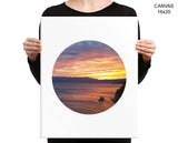 Sunset Print, Beautiful Wall Art with Frame and Canvas options available Circle Decor