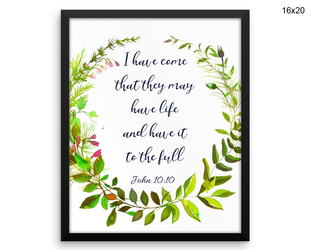 John Quote Print, Beautiful Wall Art with Frame and Canvas options available  Decor