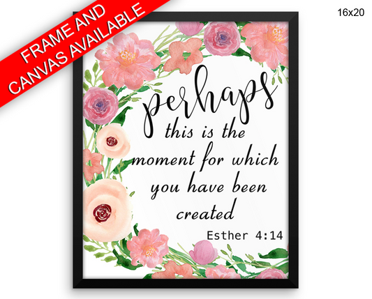 Esther Print, Beautiful Wall Art with Frame and Canvas options available Scripture Decor