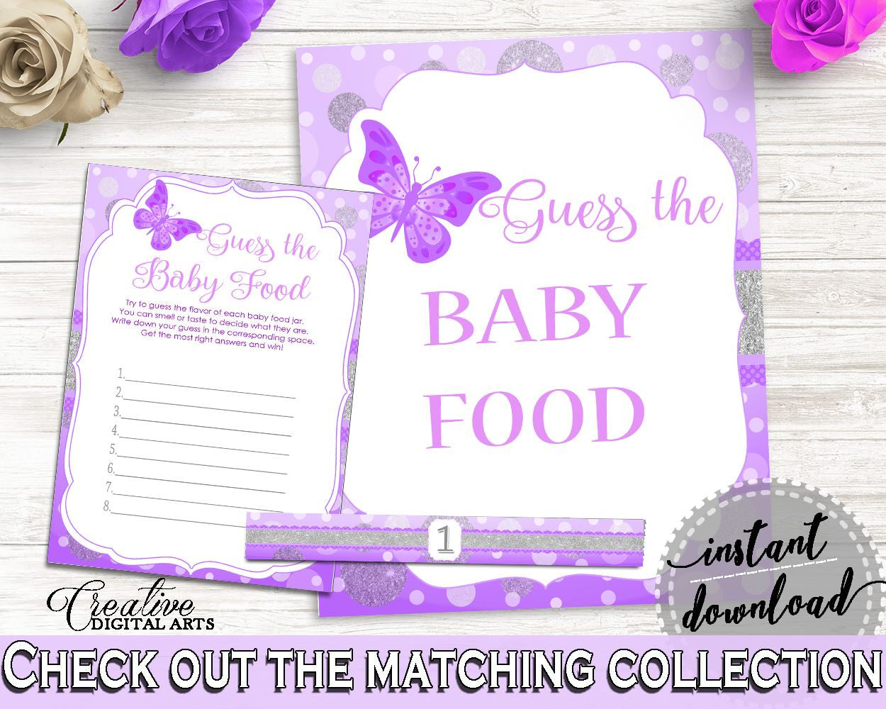 Baby Food Guessing Baby Shower Baby Food Guessing Butterfly Baby Shower Baby Food Guessing Baby Shower Butterfly Baby Food Guessing 7AANK - Digital Product