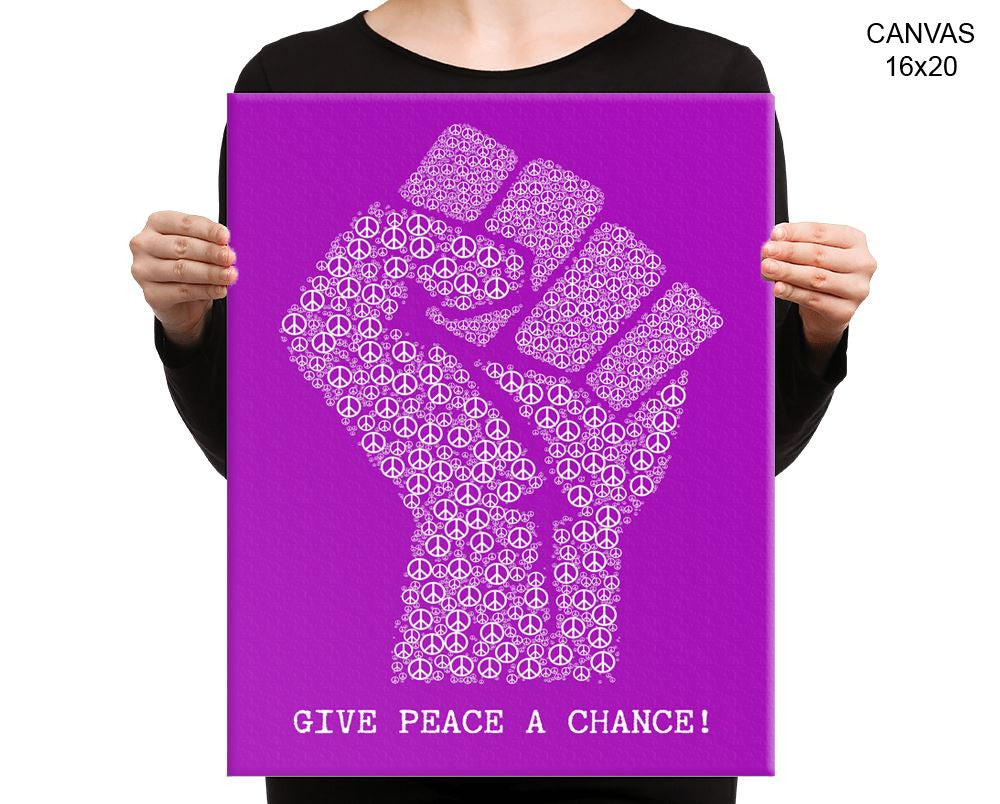 Give Peace A Chance Print, Beautiful Wall Art with Frame and Canvas options available Inspirational