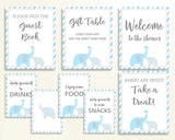 Table Signs Baby Shower Table Signs Elephant Baby Shower Table Signs Blue Gray Baby Shower Elephant Table Signs prints pdf jpg C0U64 - Digital Product