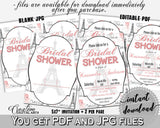 Editable Bridal Shower Invitation in Paris Bridal Shower Pink And Gray Theme, presence, pariz bridal shower, party organization - NJAL9 - Digital Product