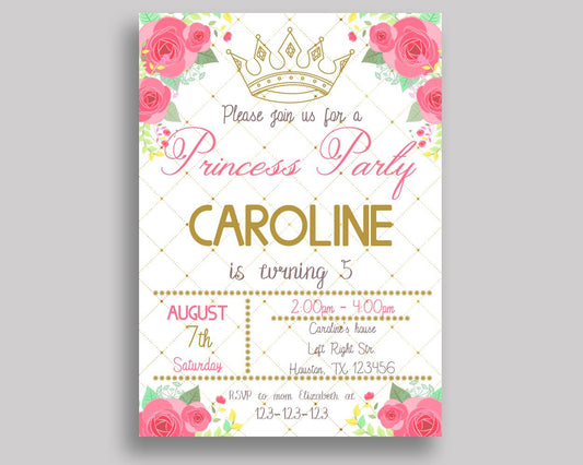 Princess Birthday Invitation Princess Birthday Party Invitation Princess Birthday Party Princess Invitation Girl royal celebration 8HDMG - Digital Product