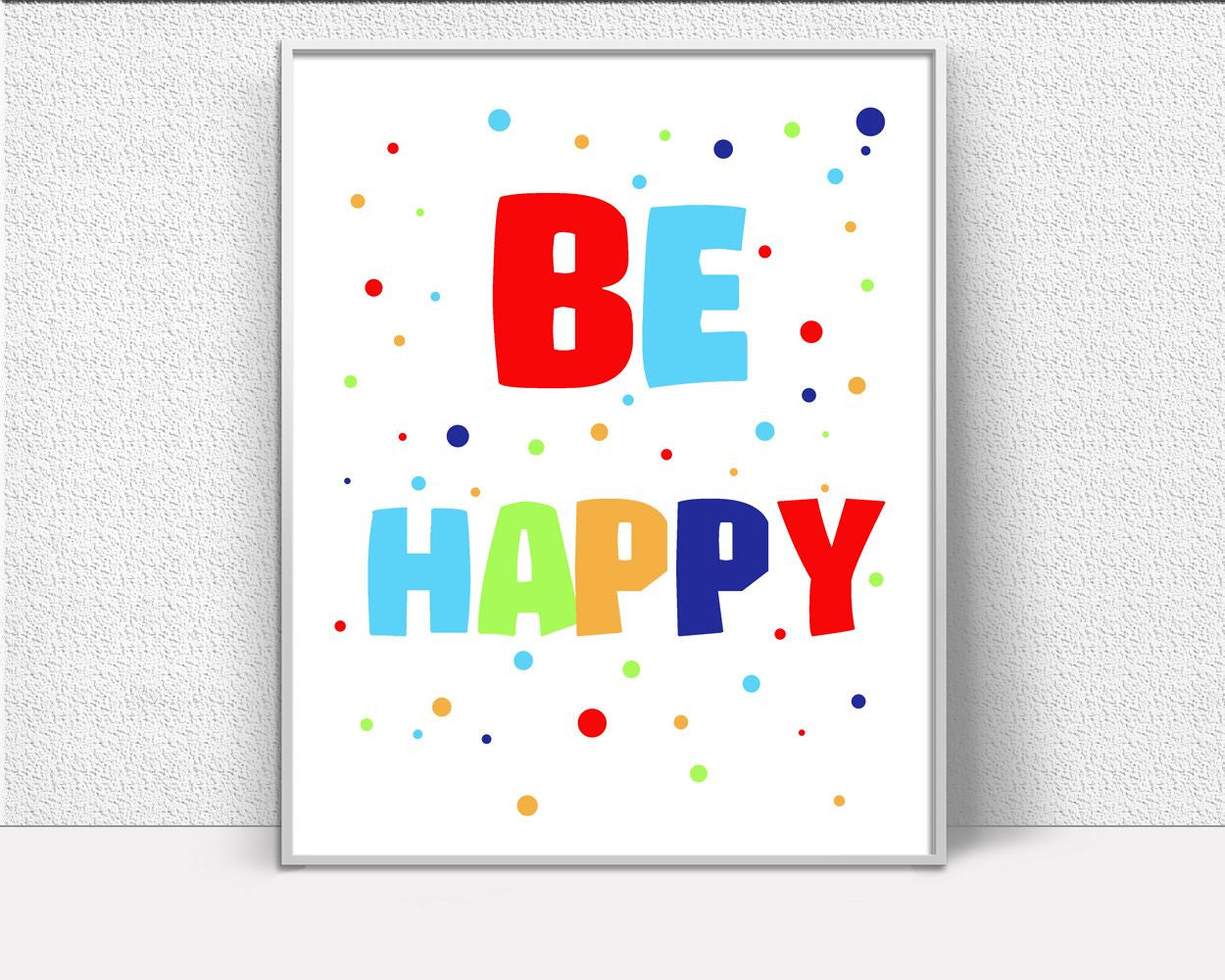 Wall Decor Happy Printable Colorful Prints Happy Sign Colorful Nursery Art Colorful Nursery Print Happy Printable Art Happy nursery decor - Digital Download