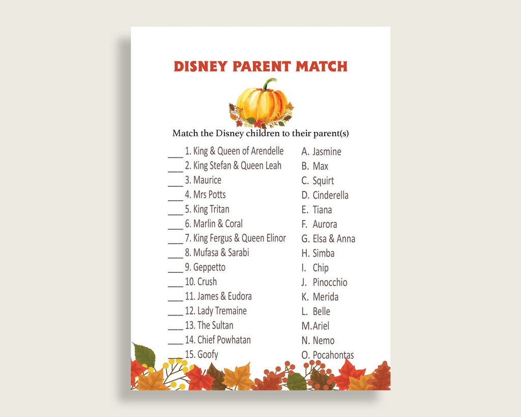 Disney Parent Match Baby Shower Disney Parent Match Fall Baby Shower Disney Parent Match Baby Shower Pumpkin Disney Parent Match BPK3D - Digital Product