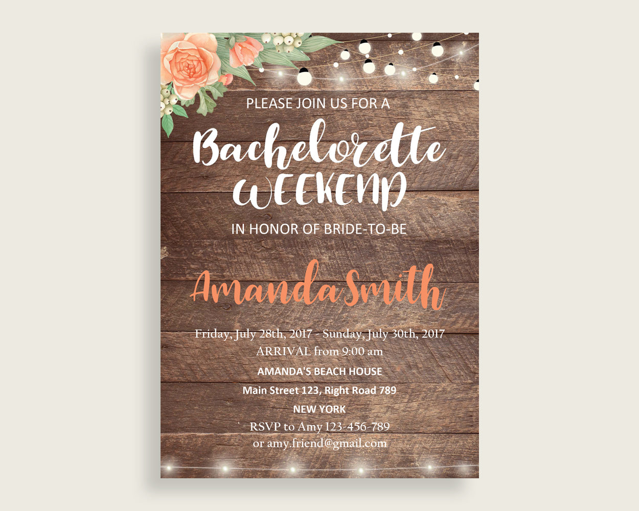 Bachelorette Weekend Invitation Bridal Shower Bachelorette Weekend Invitation Rustic Bridal Shower Bachelorette Weekend Invitation SC4GE