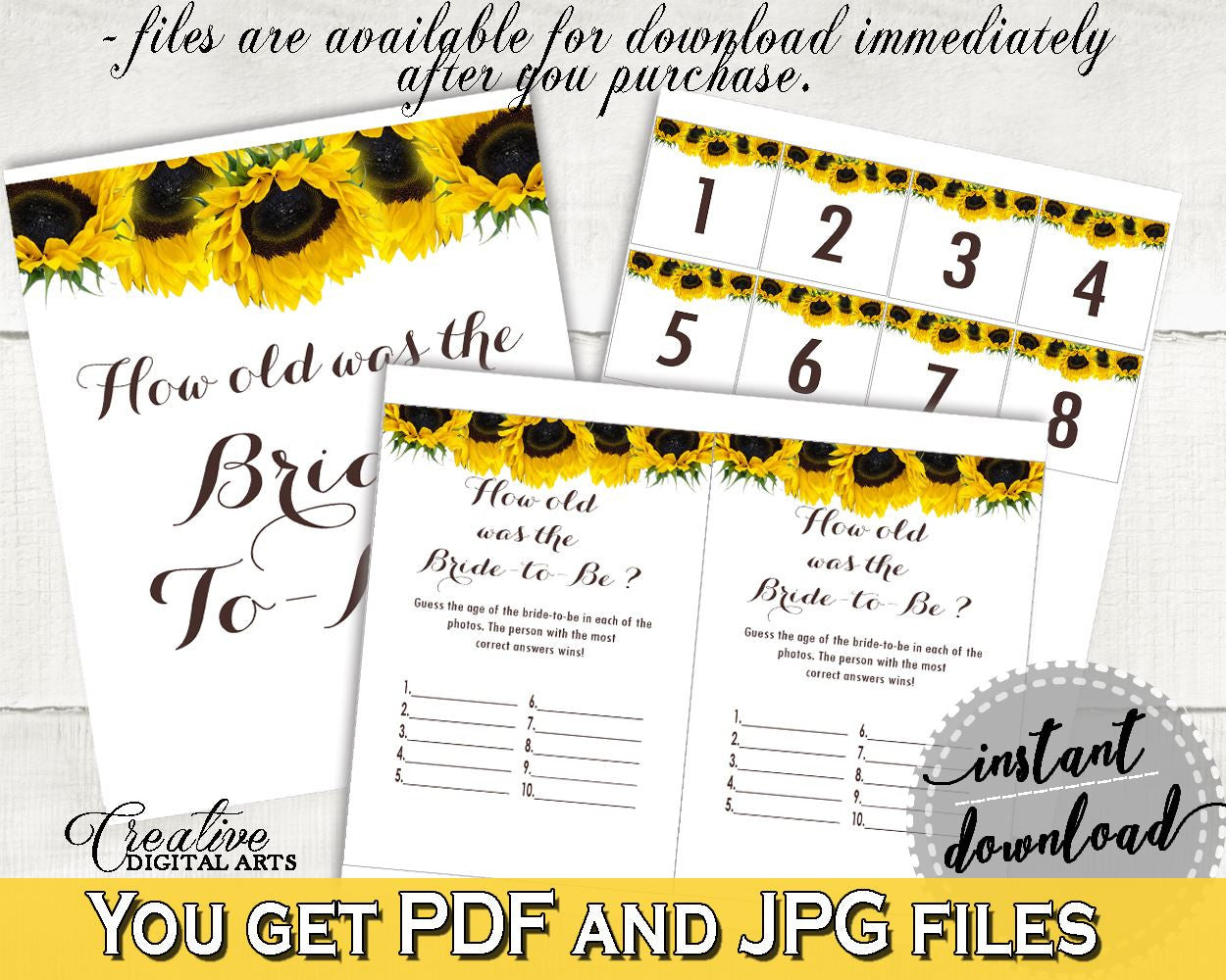 How Old Was The Bride To Be Bridal Shower How Old Was The Bride To Be Sunflower Bridal Shower How Old Was The Bride To Be Bridal SSNP1 - Digital Product