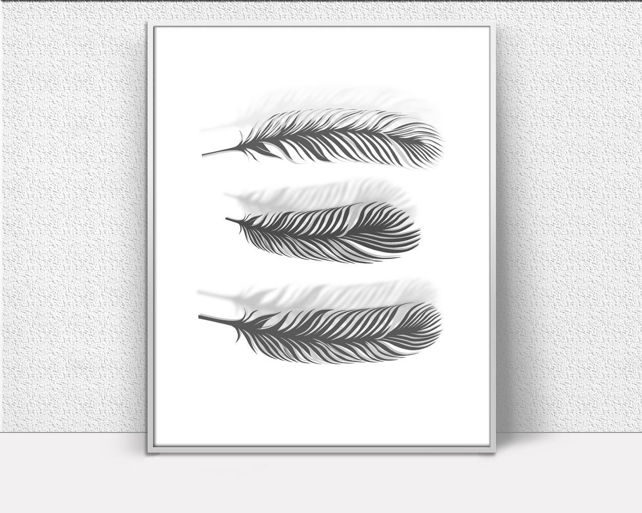 Wall Art Black And White Digital Print Black And White Poster Art Black And White Wall Art Print Black And White Feathers Art Black And - Digital Download