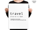 Travelling Print, Beautiful Wall Art with Frame and Canvas options available Travel Decor