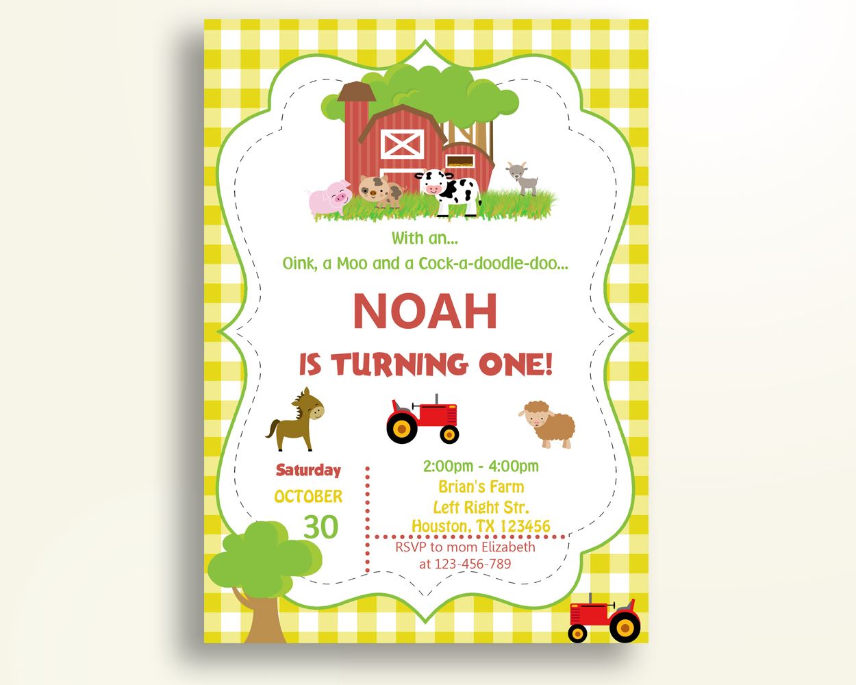 Farm Animals Birthday Invitation Farm Animals Birthday Party Invitation Farm Animals Birthday Party Farm Animals Invitation Boy Girl 1KQ7G - Digital Product