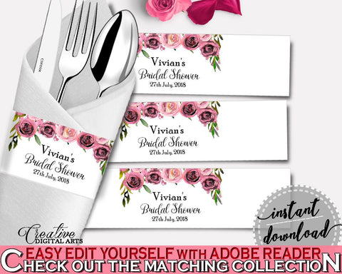 Napkin Rings Bridal Shower Napkin Rings Floral Bridal Shower Napkin Rings Bridal Shower Floral Napkin Rings Pink Purple party theme - BQ24C - Digital Product