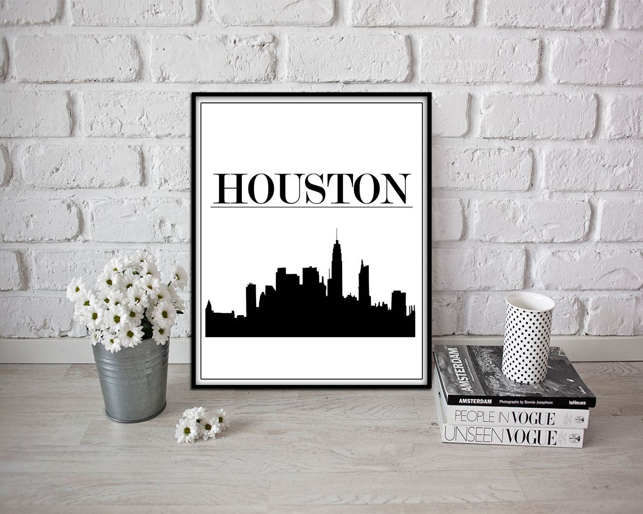 Wall Art Houston Skyline Digital Print Houston Skyline Poster Art Houston Skyline Wall Art Print Houston Skyline  Wall Decor Houston Skyline - Digital Download