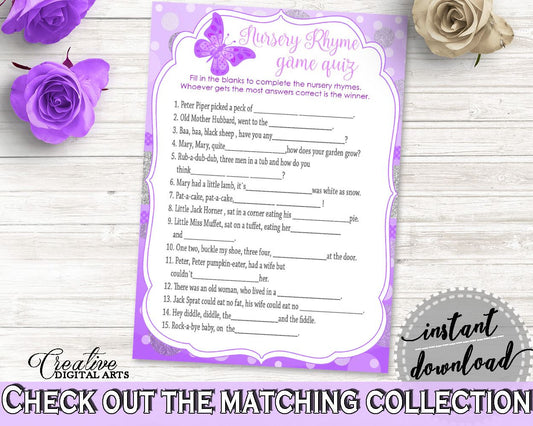 Nursery Rhyme Quiz Baby Shower Nursery Rhyme Quiz Butterfly Baby Shower Nursery Rhyme Quiz Baby Shower Butterfly Nursery Rhyme Quiz 7AANK - Digital Product