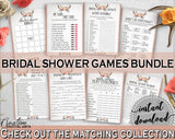 Games Bundle in Antlers Flowers Bohemian Bridal Shower Gray and Pink Theme, games package, antlers bouquet, printable files, prints - MVR4R - Digital Product