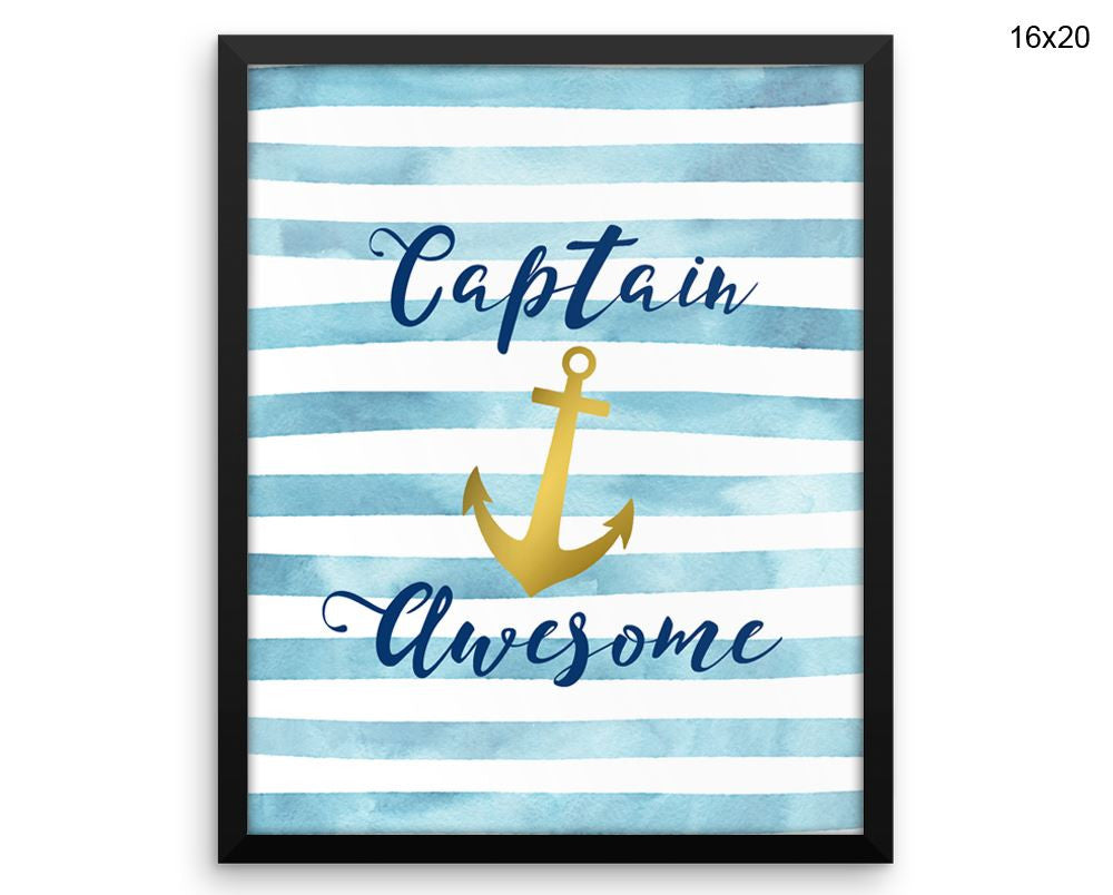 Captain Awesome Print, Beautiful Wall Art with Frame and Canvas options available  Decor