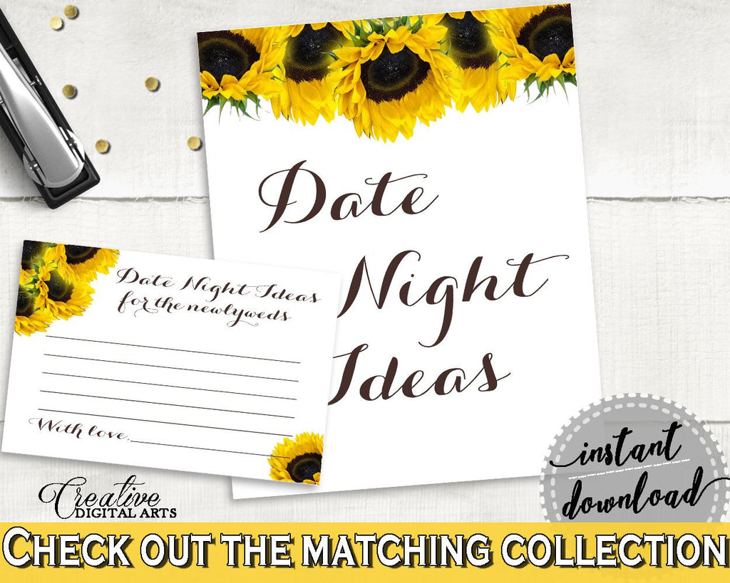 Date Night Ideas Bridal Shower Date Night Ideas Sunflower Bridal Shower Date Night Ideas Bridal Shower Sunflower Date Night Ideas SSNP1 - Digital Product