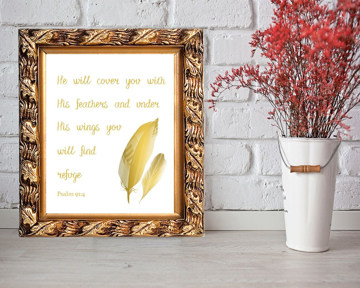 Wall Art Psalm Digital Print Psalm Poster Art Psalm Wall Art Print Psalm Bible Art Psalm Bible Print Psalm Wall Decor Psalm Psalm 91 4 - Digital Download