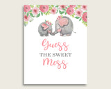 Pink Elephant Guessing Game Baby Shower Girl, Pink Grey Guess The Sweet Mess Game Printable, Dirty Diaper Game, Instant Download, ep001