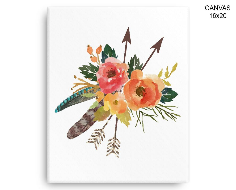 Flowers Bouquet Print, Beautiful Wall Art with Frame and Canvas options available  Decor