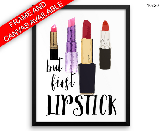 Lipstick Print, Beautiful Wall Art with Frame and Canvas options available Fashion Decor