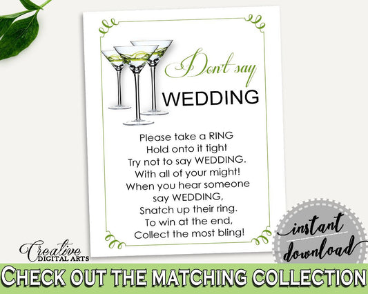 Don't Say Wedding Game Bridal Shower Don't Say Wedding Game Modern Martini Bridal Shower Don't Say Wedding Game Bridal Shower Modern ARTAN - Digital Product