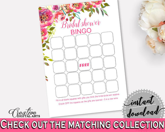 Empty Bingo Bridal Shower Empty Bingo Spring Flowers Bridal Shower Empty Bingo Bridal Shower Spring Flowers Empty Bingo Pink Green UY5IG - Digital Product