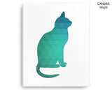 Geometric Cat Print, Beautiful Wall Art with Frame and Canvas options available Living Room Decor