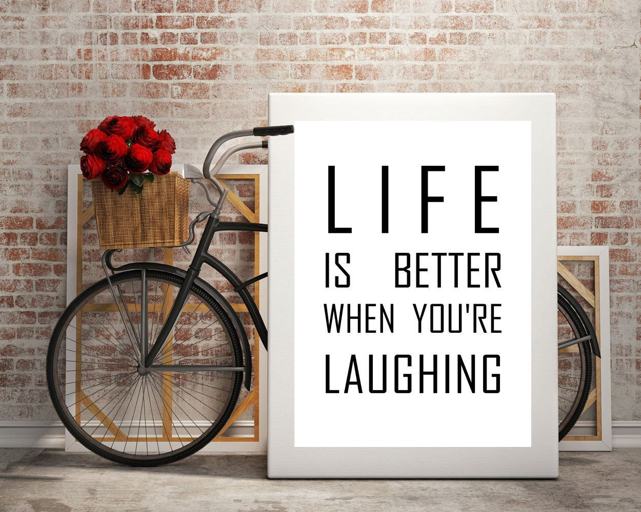 Wall Art Laughing Digital Print Laughing Poster Art Laughing Wall Art Print Laughing Typography Art Laughing Typography Print Laughing Wall - Digital Download