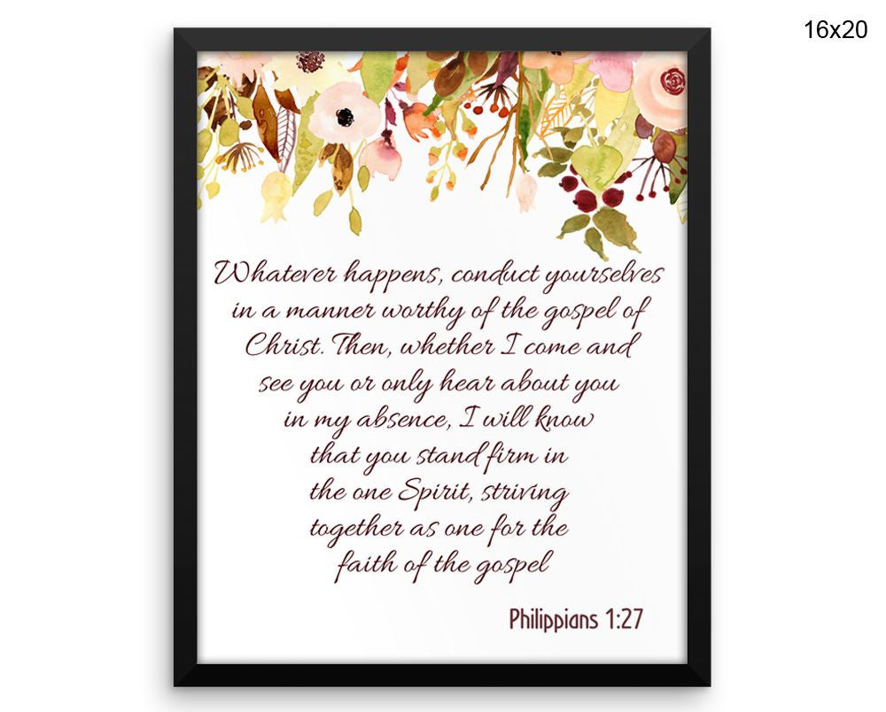 Philippians Print, Beautiful Wall Art with Frame and Canvas options available Scripture Decor