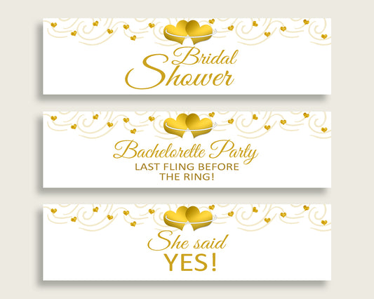 Bottle Labels Bridal Shower Bottle Labels Gold Hearts Bridal Shower Bottle Labels Bridal Shower Gold Hearts Bottle Labels White Gold 6GQOT